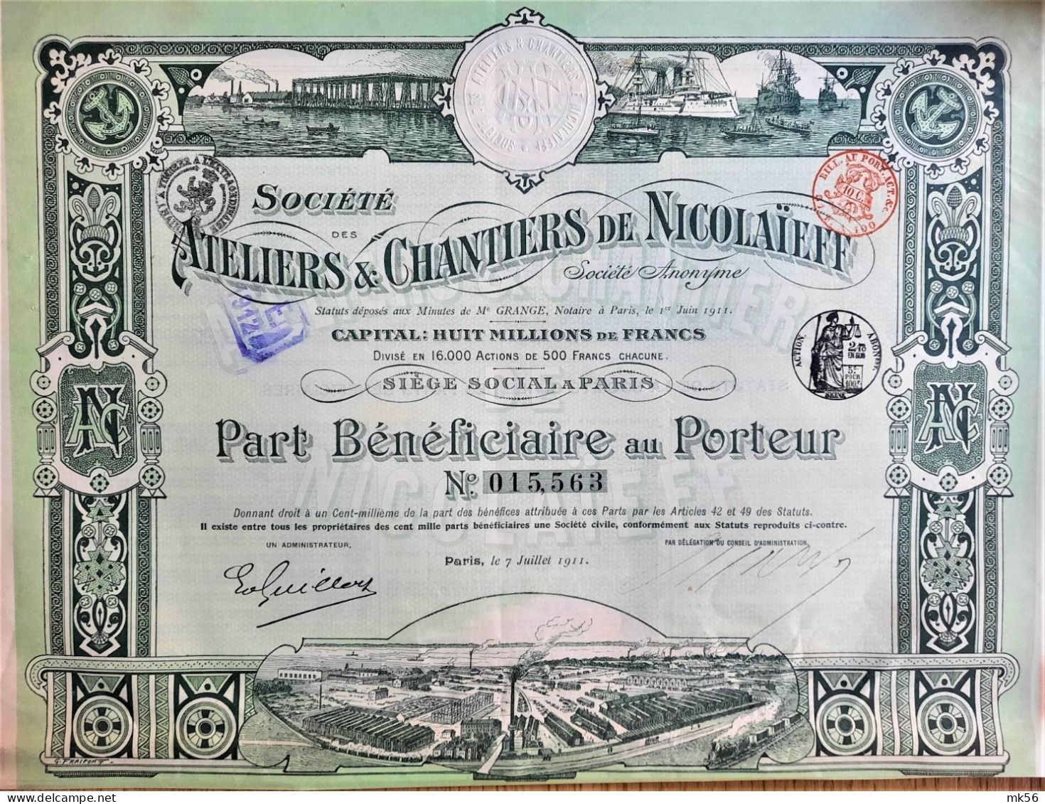 Société Des Atéliers & Chantiers De Nicolaïeff (1911) - DECO ! - Russie