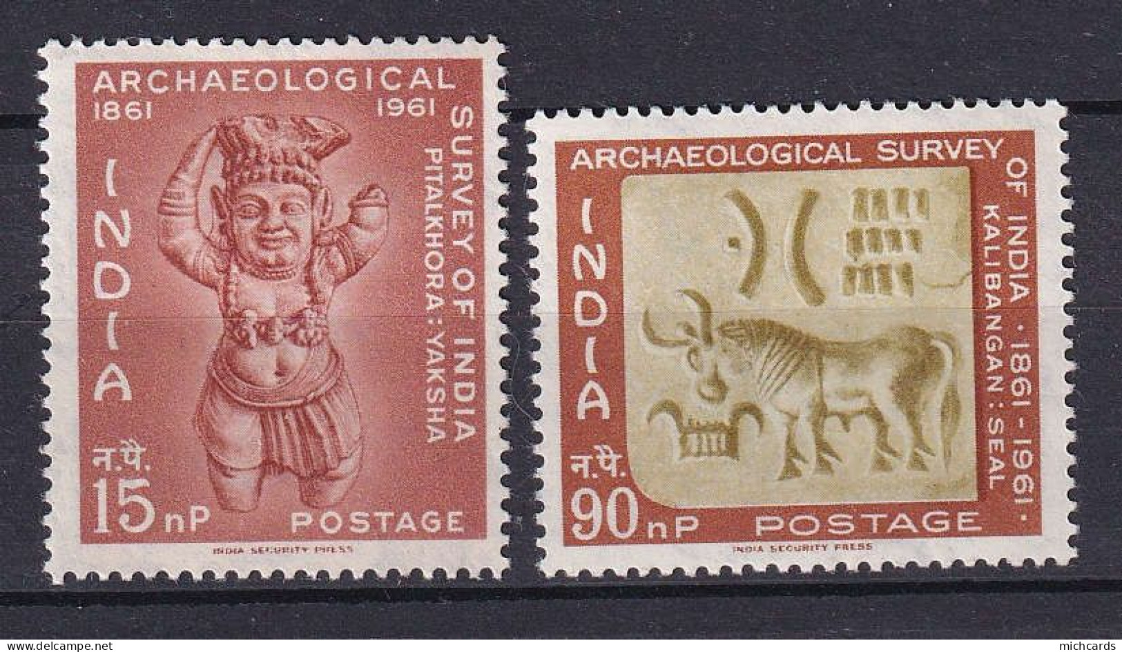 185 INDE 1961 - Yvert 133/34 - Archeologie - Neuf ** (MNH) Sans Charniere - Nuovi