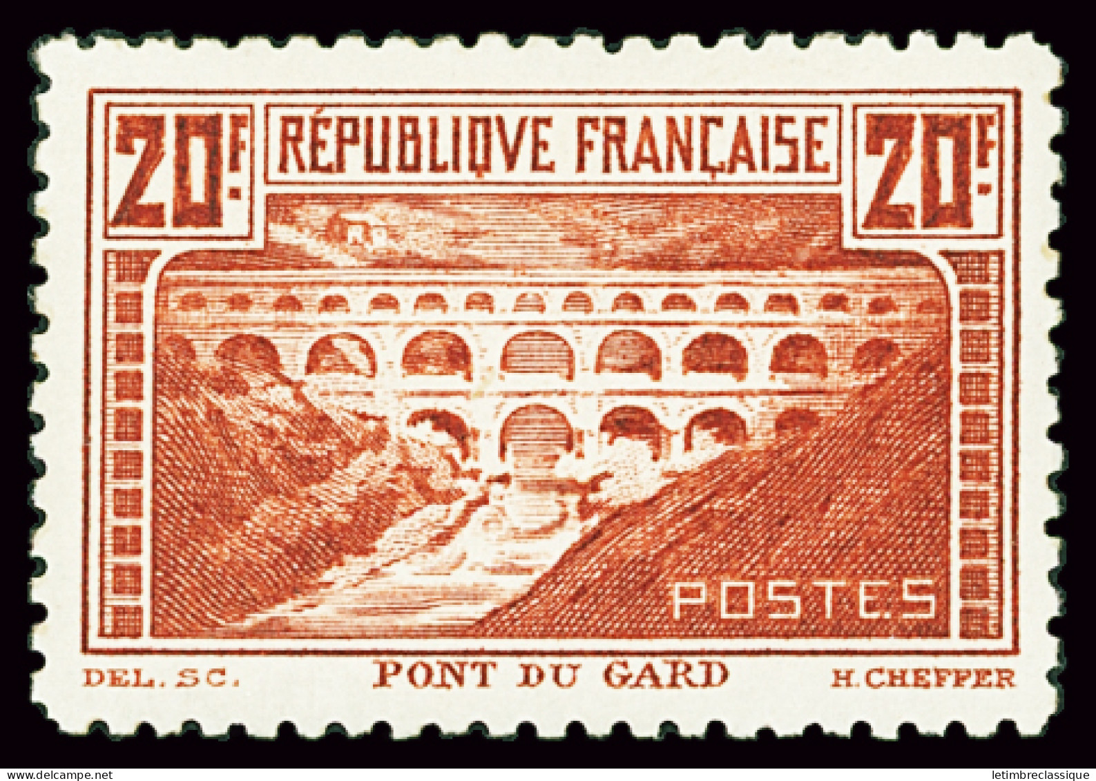 * N°262B 20f Pont Du Gard, Dentelé 11, Neuf *, TB - Autres & Non Classés
