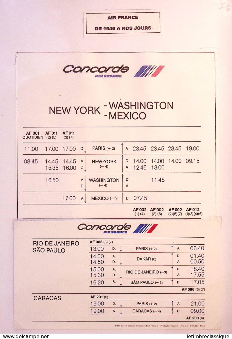 Lettre Ensemble De Premiers Vols Concorde Dont 4 Plis Avec Signature D'André Turcat Et Vols Du Concorde F. BTSC Dont Plu - Luftpost