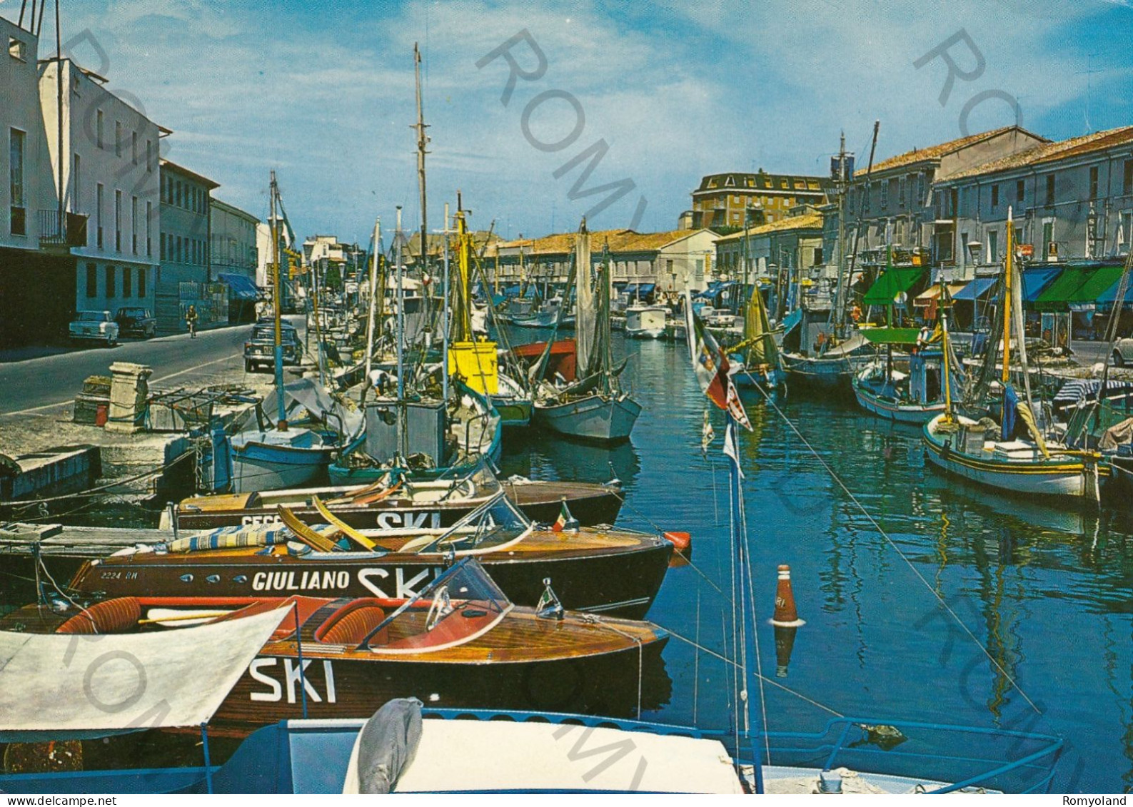 CARTOLINA  C5 CESENATICO,CESENA,EMILIA ROMAGNA-PORTO CANALE-MARE,SOLE,VACANZA,BARCHE A VELA,BELLA ITALIA,VIAGGIATA 1969 - Cesena