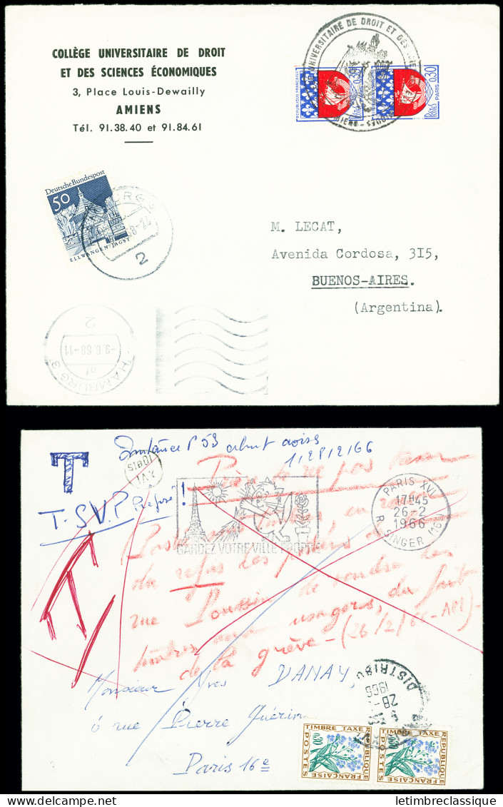 Lettre Lot De 5 Lettres De Grève "non Philatélique" Dont 1968, Rare - Stamps