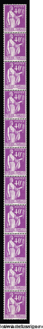 **,* N°29 40c Paix En Bande Verticale De Onze, Neuf ** (trace De Charnière Sur 2 Ex.), TB - Coil Stamps