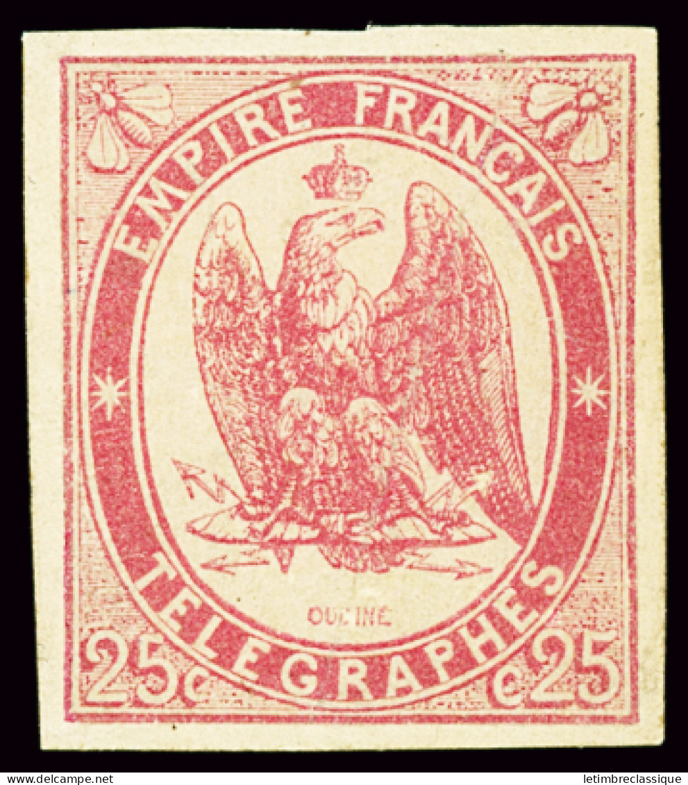 * N°1 25c Rouge Carmin, Neuf *, Légers Défauts, TB D'aspect. - Telegraph And Telephone