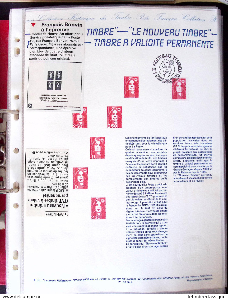 **,lettre Collection De TVP Briat Rouges Plupart Autocollants Dans Un Classeur De Bureau Rouge : Plus De 280 TVP Neufs ( - Verzamelingen