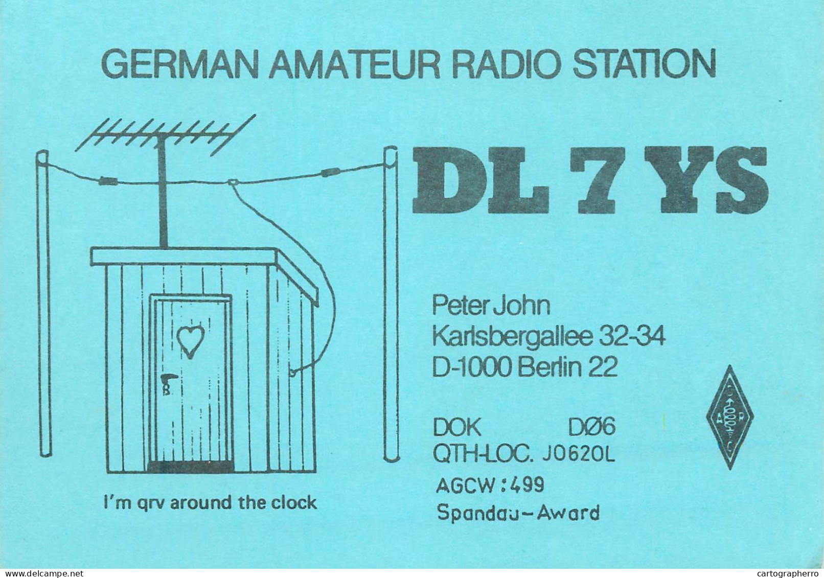 Germany Federal Republic Radio Amateur QSL Card Y03CD DL7YS - Radio Amatoriale