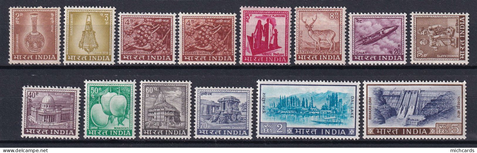 185 INDE 1967/69 - Yvert 222/32 - Serie Courante Definitive - Neuf ** (MNH) Sans Charniere - Ongebruikt