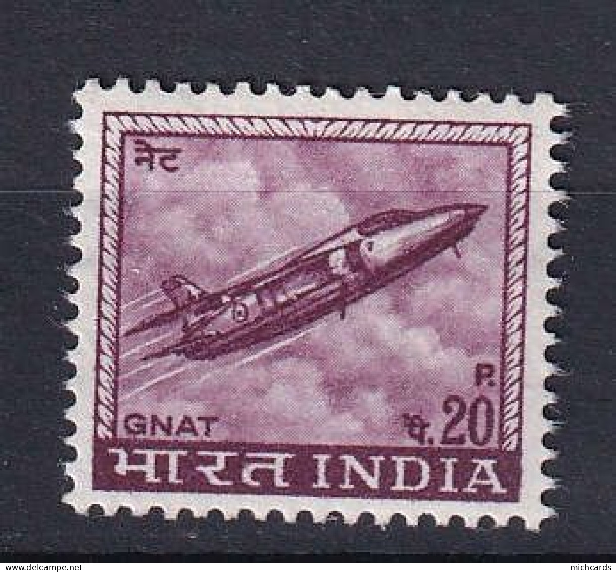 185 INDE 1967/69 - Yvert 226 - Avion Chasseur Folland Gnat - Neuf ** (MNH) Sans Charniere - Neufs