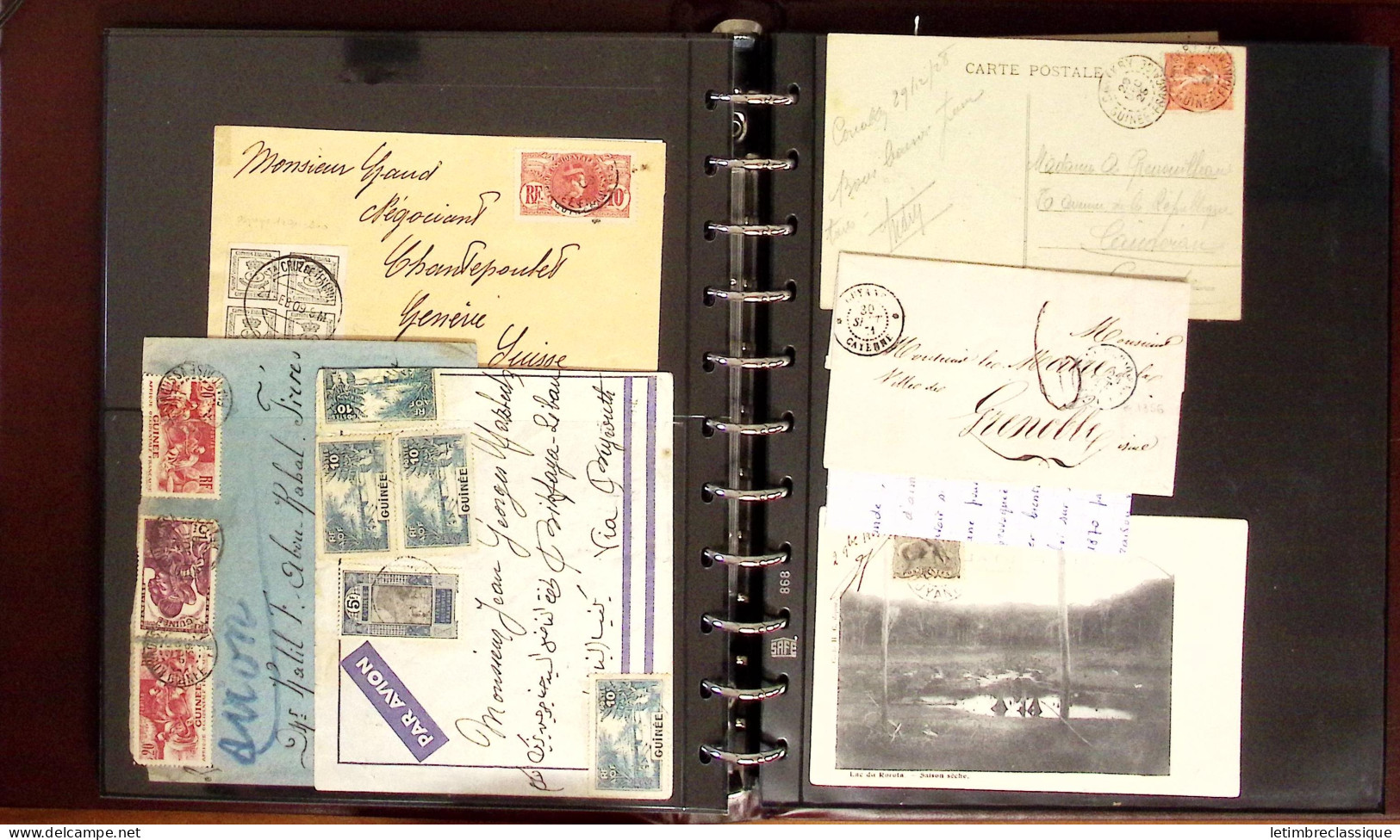 Lettre 1845-1987, Collection en un classeur Safe de plus de 120 lettres ou cartes, dont de nombreuses bonnes valeurs ava