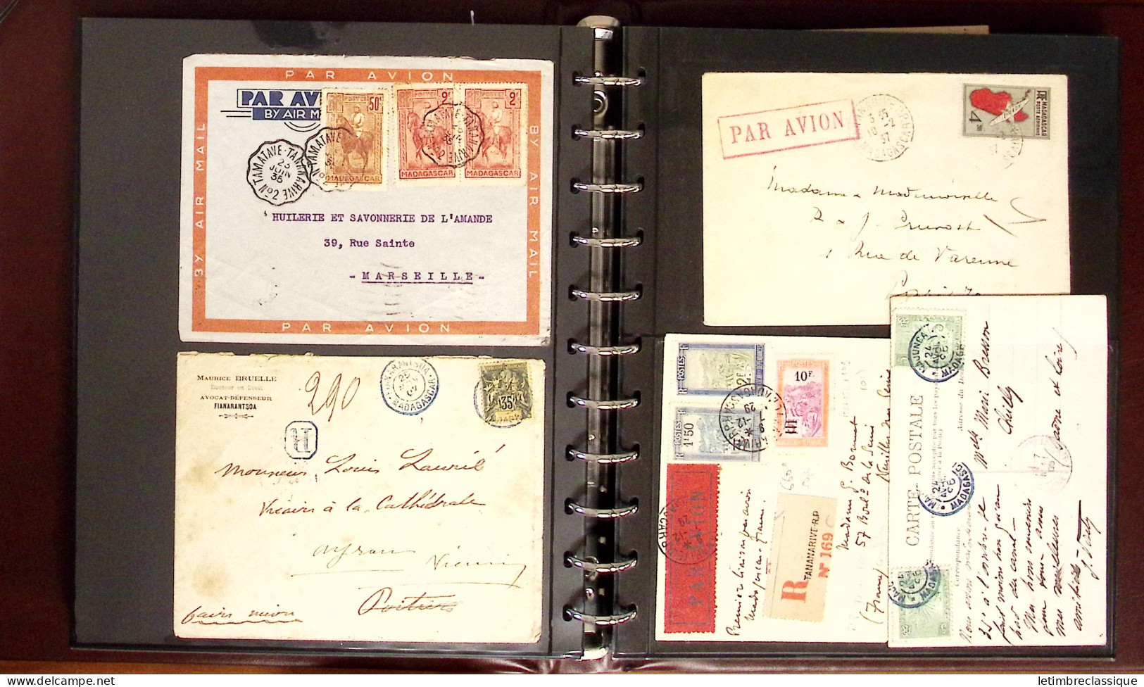 Lettre 1845-1987, Collection en un classeur Safe de plus de 120 lettres ou cartes, dont de nombreuses bonnes valeurs ava