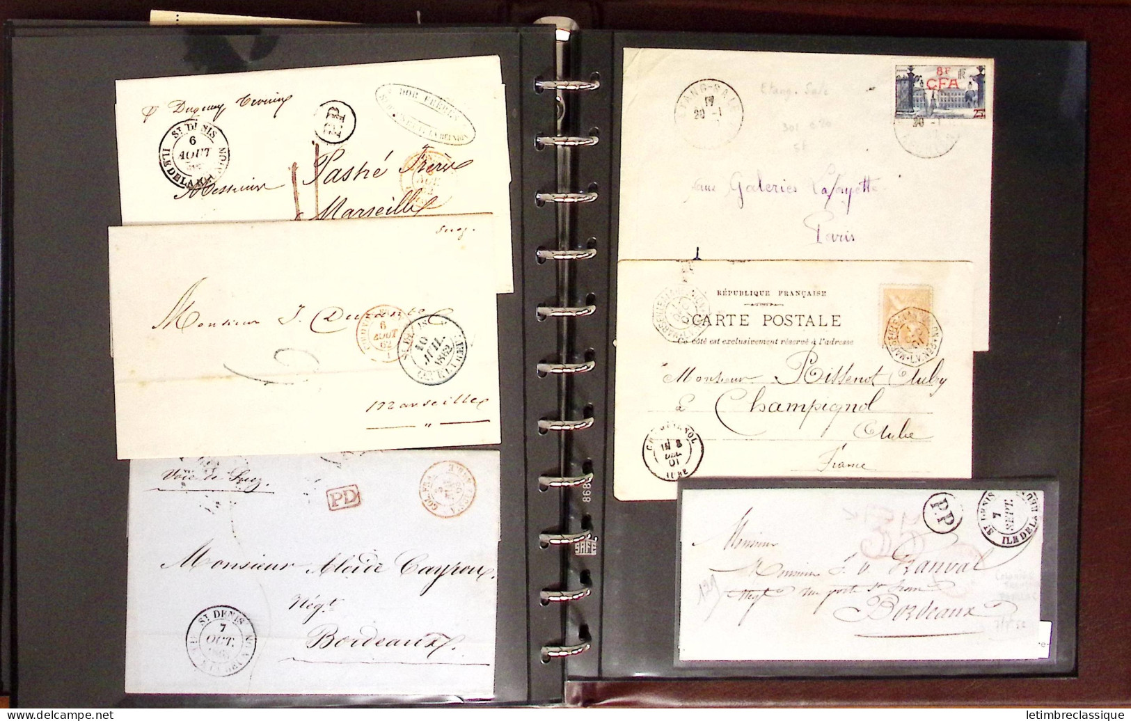Lettre 1845-1987, Collection en un classeur Safe de plus de 120 lettres ou cartes, dont de nombreuses bonnes valeurs ava