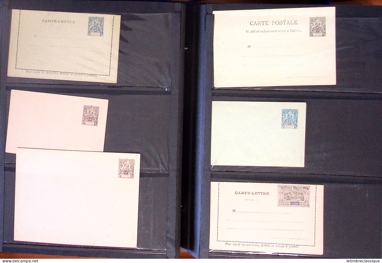 Lettre 1880-1977, Collection en un classeur de près d'une centaine d"entiers postaux, principalement neufs, en majorité 