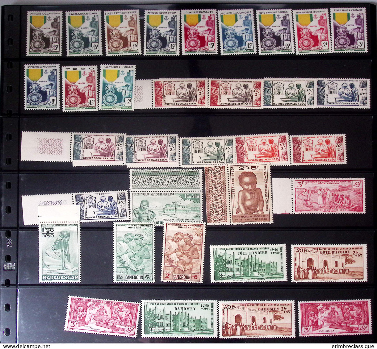 ** 1939-1954, Séries coloniales Caillé, Exposition Internationale de New-York, Défense de l'Empire, Maréchal Pétain (nor