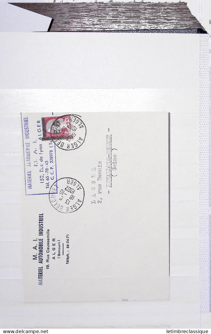 Lettre Petit classeur bleu sur les timbres d'Algérie surchargés EA de 1962 : 9 documents (dont les divers types de FDC) 