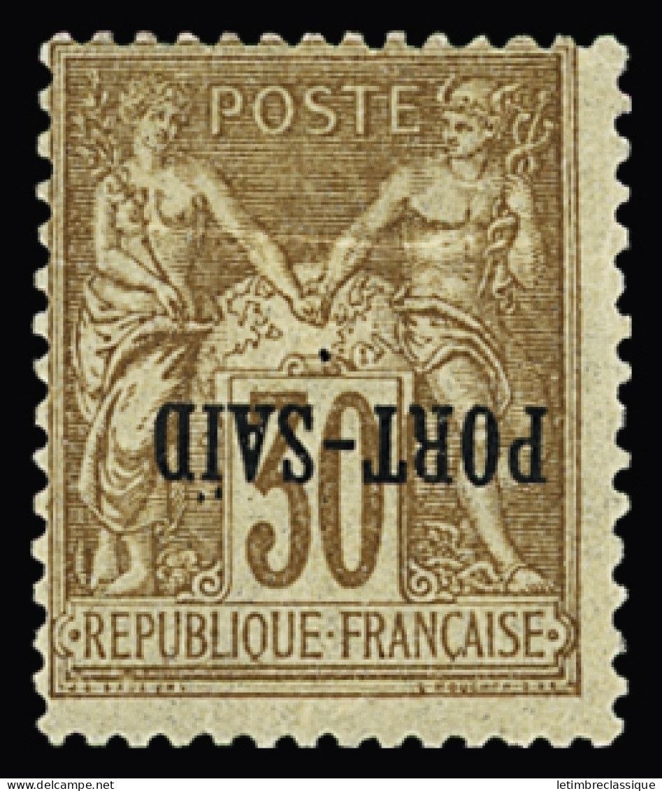 * N°12a 30c Brun, Variété Surcharge Renversée, Neuf *, TB. Signé A.Brun Et Calves - Altri & Non Classificati