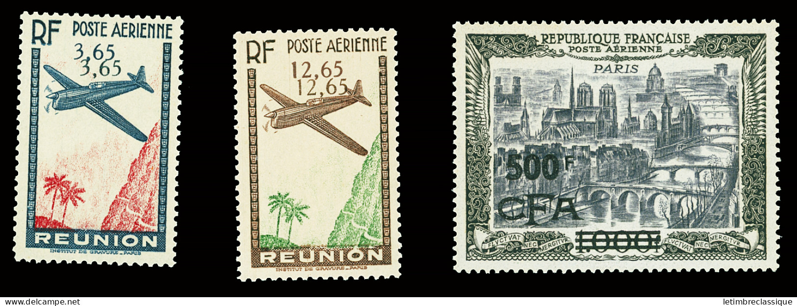 **,* N°2c Valeur Faciale Doublée, Neuf *, Signé A.Brun ; N°5c Neuf **, Signé A.Brun ; N°51 Neuf **, TB - Airmail