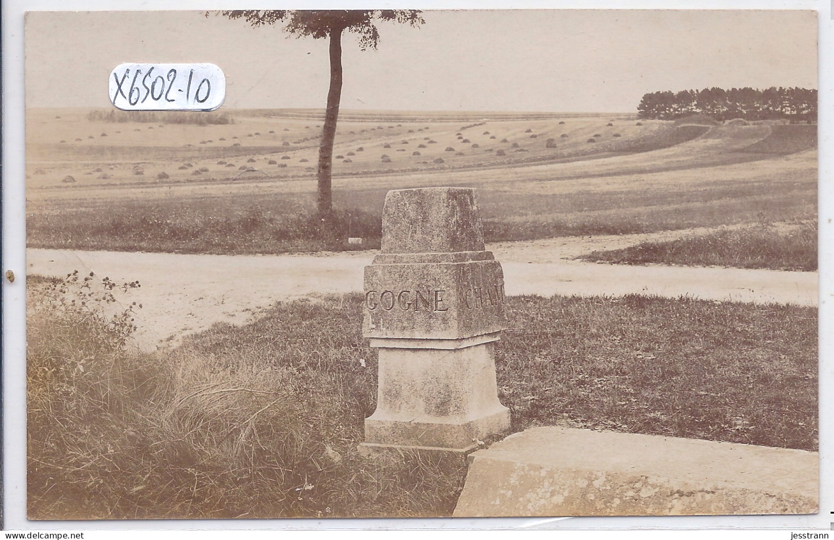 BOURGUIGNONS- CARTE-PHOTO- BORNE LIMITE ENTRE LA CHAMPAGNE ET LA BOURGOGNE - Bar-sur-Seine