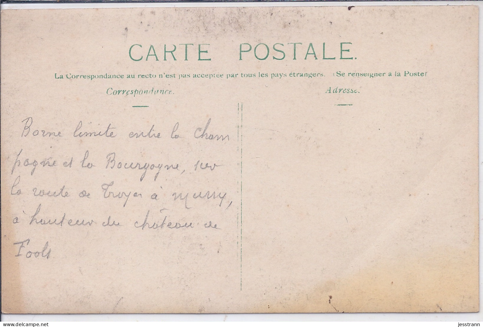 BOURGUIGNONS- CARTE-PHOTO- BORNE LIMITE ENTRE LA CHAMPAGNE ET LA BOURGOGNE - Bar-sur-Seine