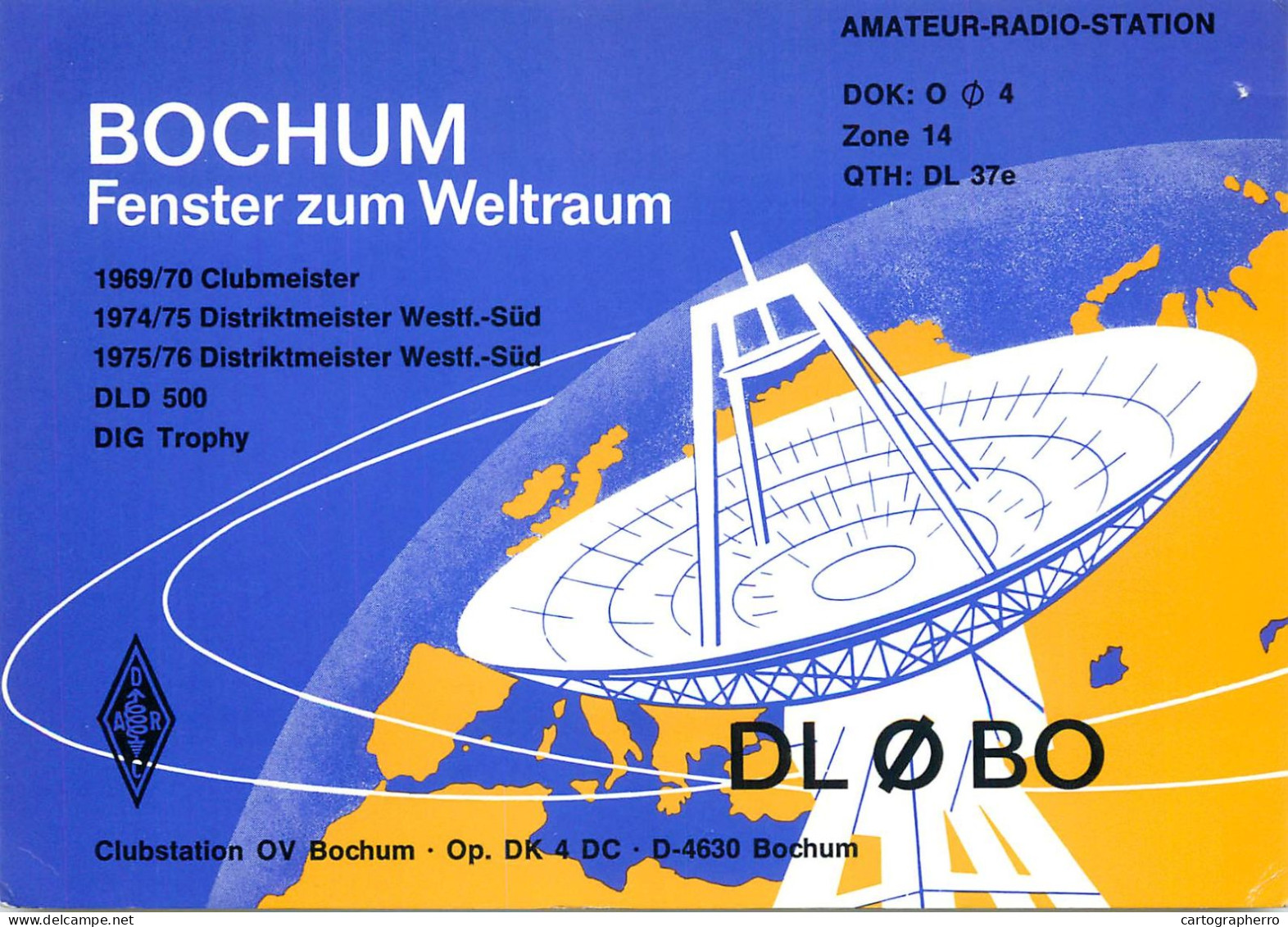 Germany Federal Republic Radio Amateur QSL Card Y03CD DL0BO - Radio Amatoriale