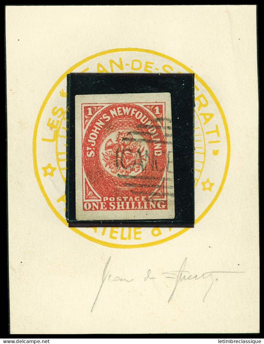 Obl N°9 1 Shilling Vermillon, Faux De SPERATI Sur Un Carton Signé Jean De Sperati, TB - Sonstige & Ohne Zuordnung