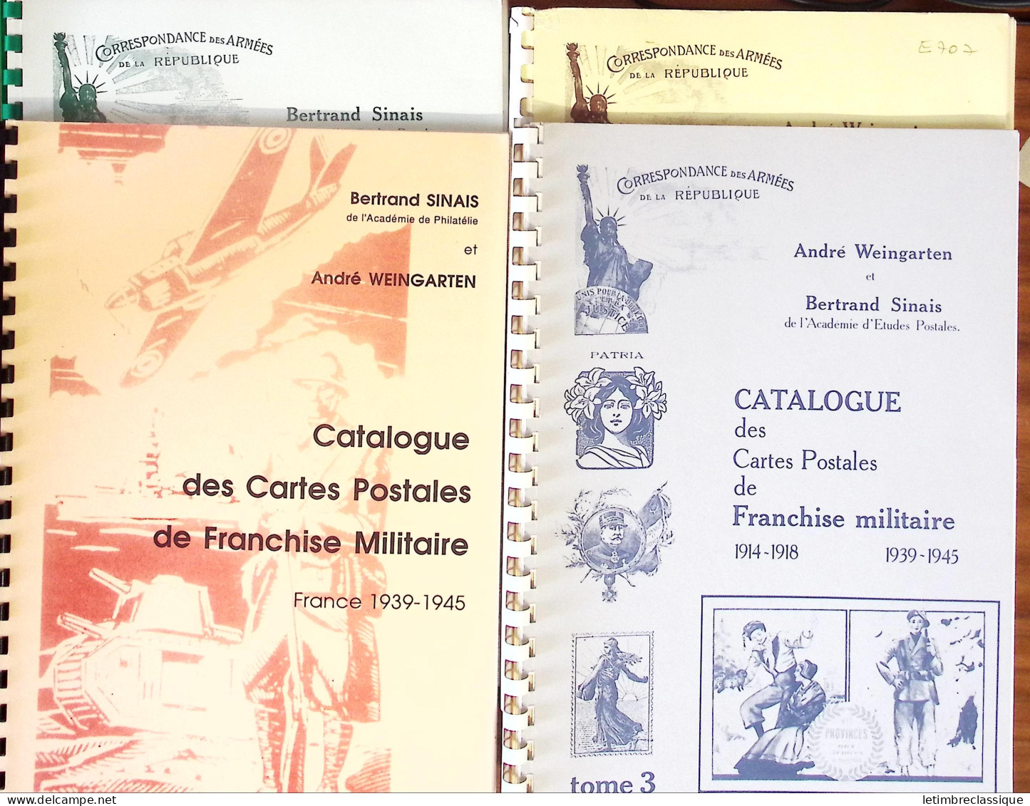 Les 4 Volumes De Sinais & Weeingarten, "Catalogue Des CP FM 14/18, 39/45" - Sonstige & Ohne Zuordnung