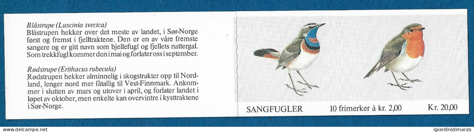 NORVEGIA-1982 -LIBRETTO Con 5 Serie Nuove Stl -serie Ordinaria UCCELLI- In Ottime Condizioni. - Carnets