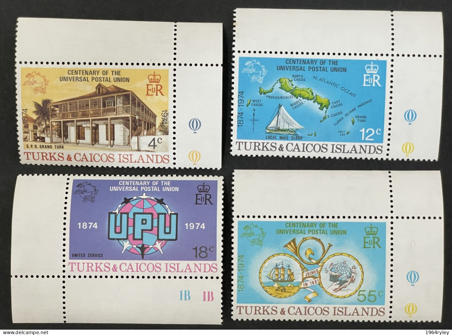 TURKS - MNH** - 1974 Universal Postal Union Centenary  - # 426/429 - Turks & Caicos