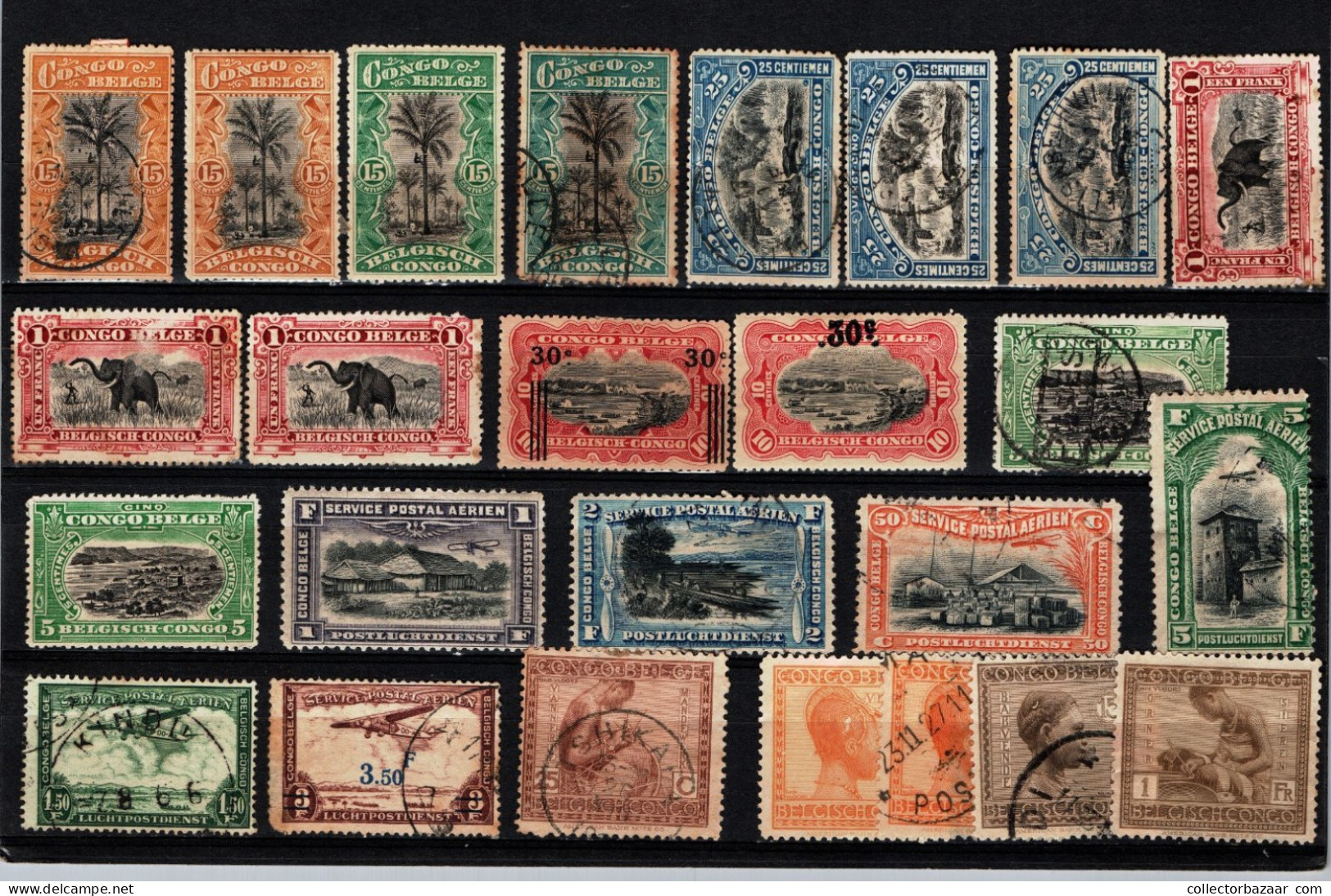 Collection Of  Belgian Congo Used And Mint Stamp Good Value Postmarks Cancel - Collezioni