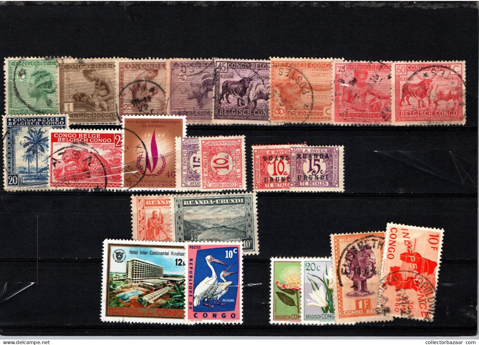 Collection Of  Belgian Congo Used And Mint Stamp Good Value Postmarks Cancel - Collections