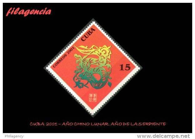 CUBA MINT. 2001-01 AÑO CHINO LUNAR. AÑO DE LA SERPIENTE - Unused Stamps