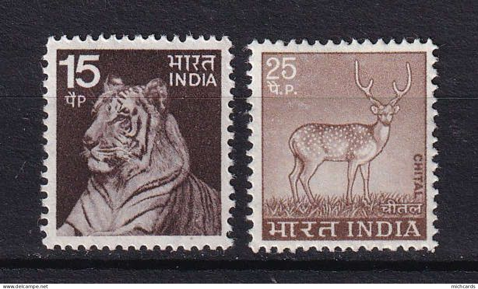 187 INDE 1974 - Yvert 401/02 - Tigre Chital - Neuf ** (MNH) Sans Charniere - Neufs