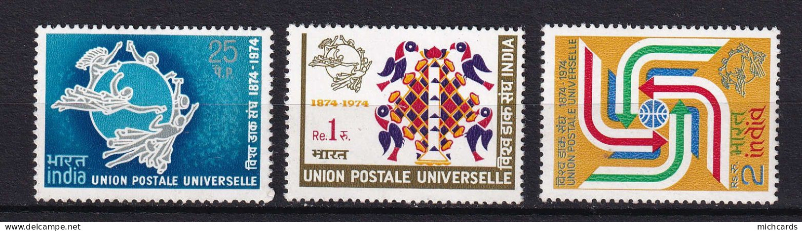 187 INDE 1974 - Yvert 405/07 - U P U - Neuf ** (MNH) Sans Charniere - Ongebruikt