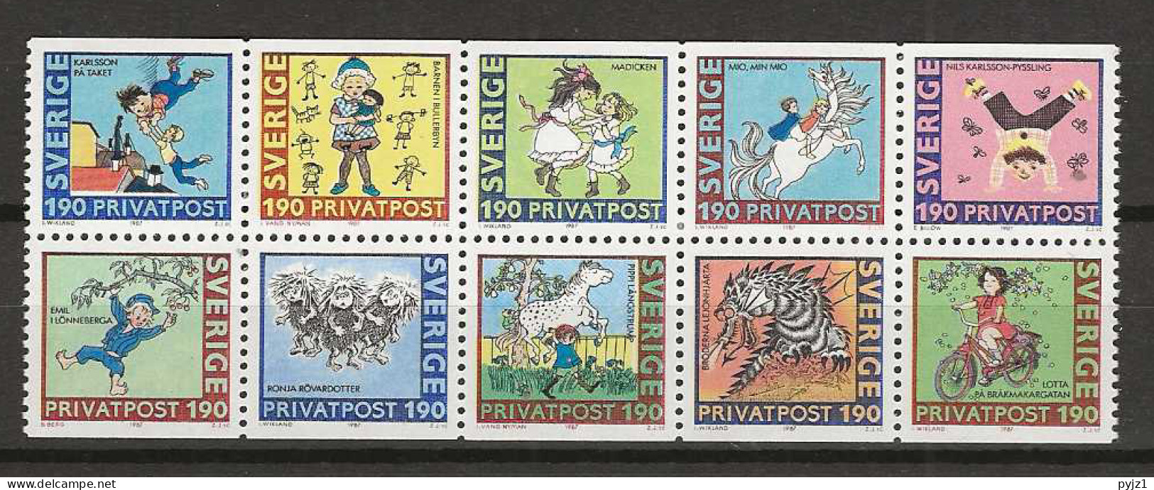 1987 MNH Sweden Mi 1431-40 Postfris** - Ongebruikt