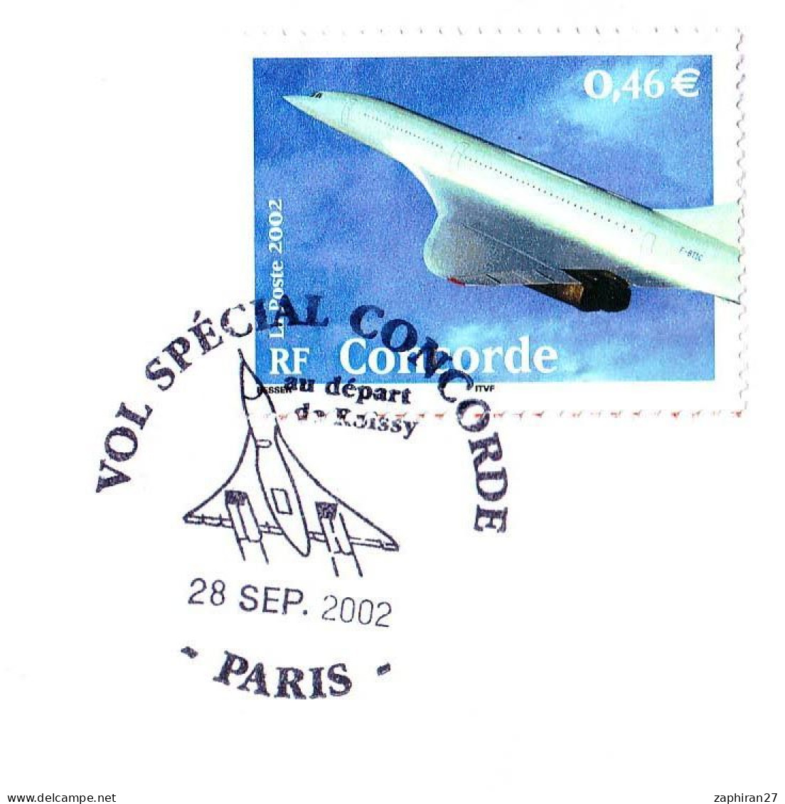 PARIS VOL SPECIAL CONCORDE AU DEPART DE ROISSY (28-9-2002) #478# - Concorde