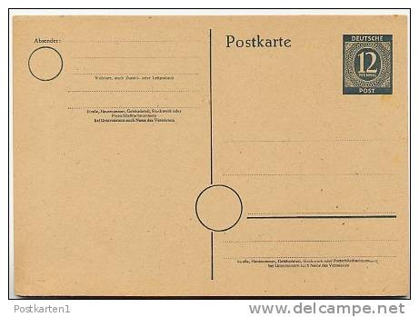 Kontrollrat  P954 PFII  Postkarte PLATTENFEHLER 1946  Kat. 6,50 € - Ganzsachen