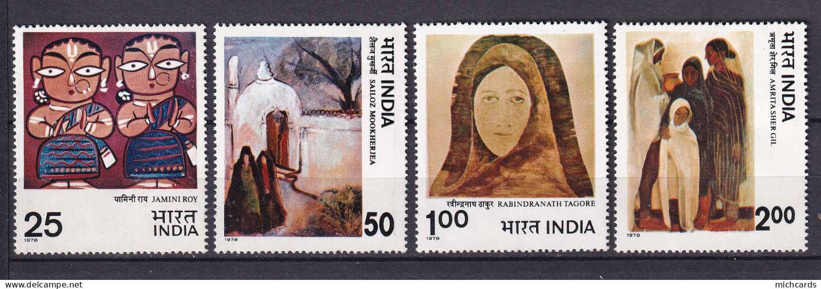 187 INDE 1978 - Yvert 551/54 - Tableau Peintre Moderne - Neuf ** (MNH) Sans Charniere - Ungebraucht