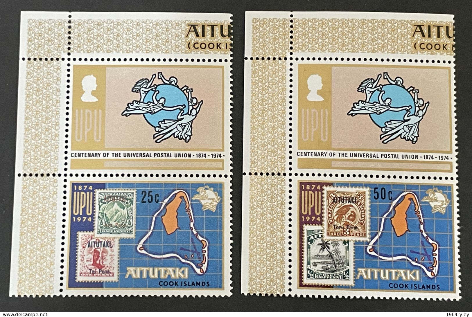 AITUTAKI - MNH** - 1974 Universal Postal Union Centenary  - # 120/121 - Aitutaki