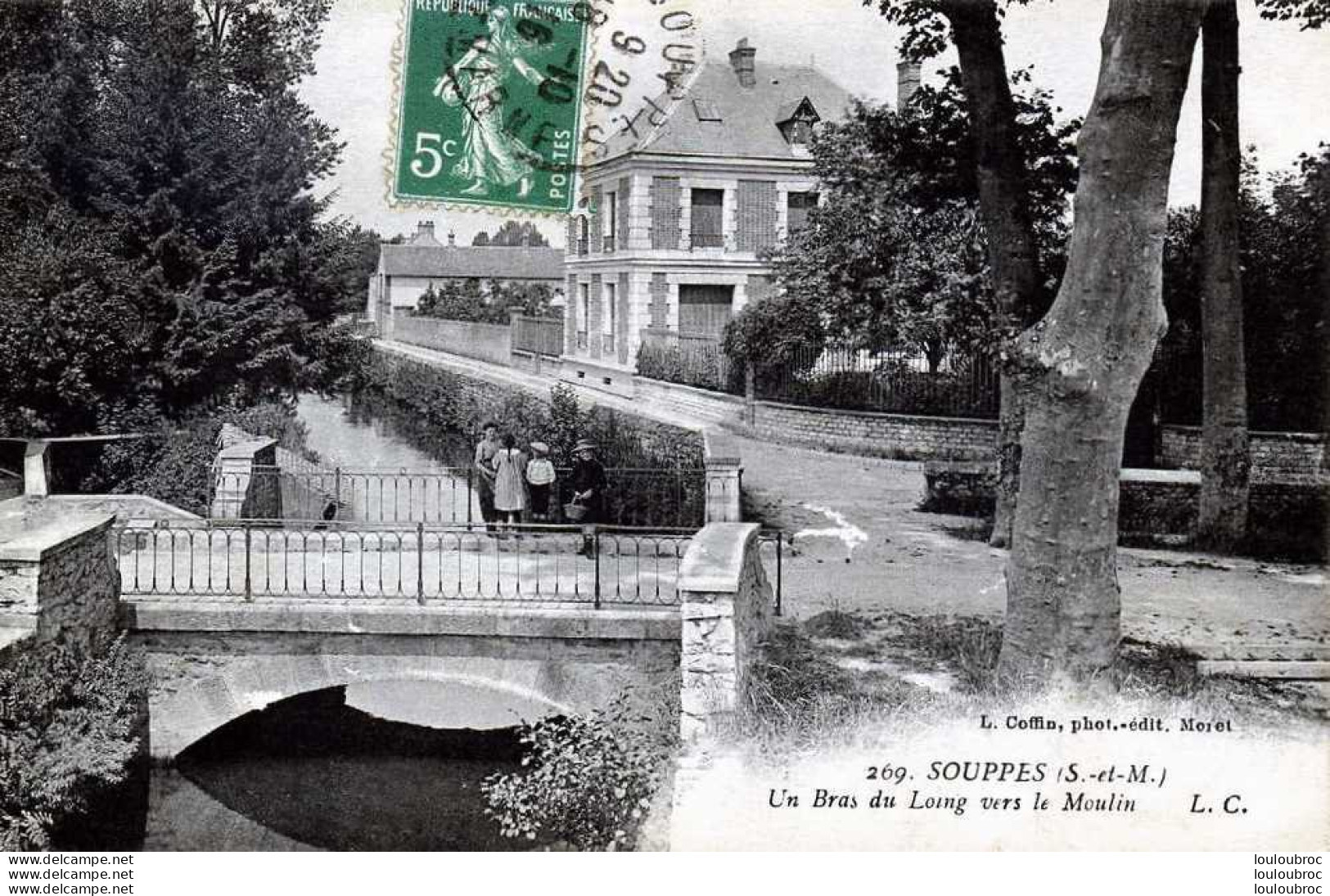 77 SOUPPES SUR LOING UN BRAS DU LOING VERS LE MOULIN - Souppes Sur Loing