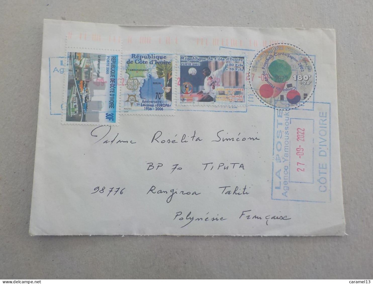 AU PLUS RAPIDE - A SAISIR - COTE D IVOIRE  - 4 TIMBRES SUR ENVELOPPE - - Costa D'Avorio (1960-...)