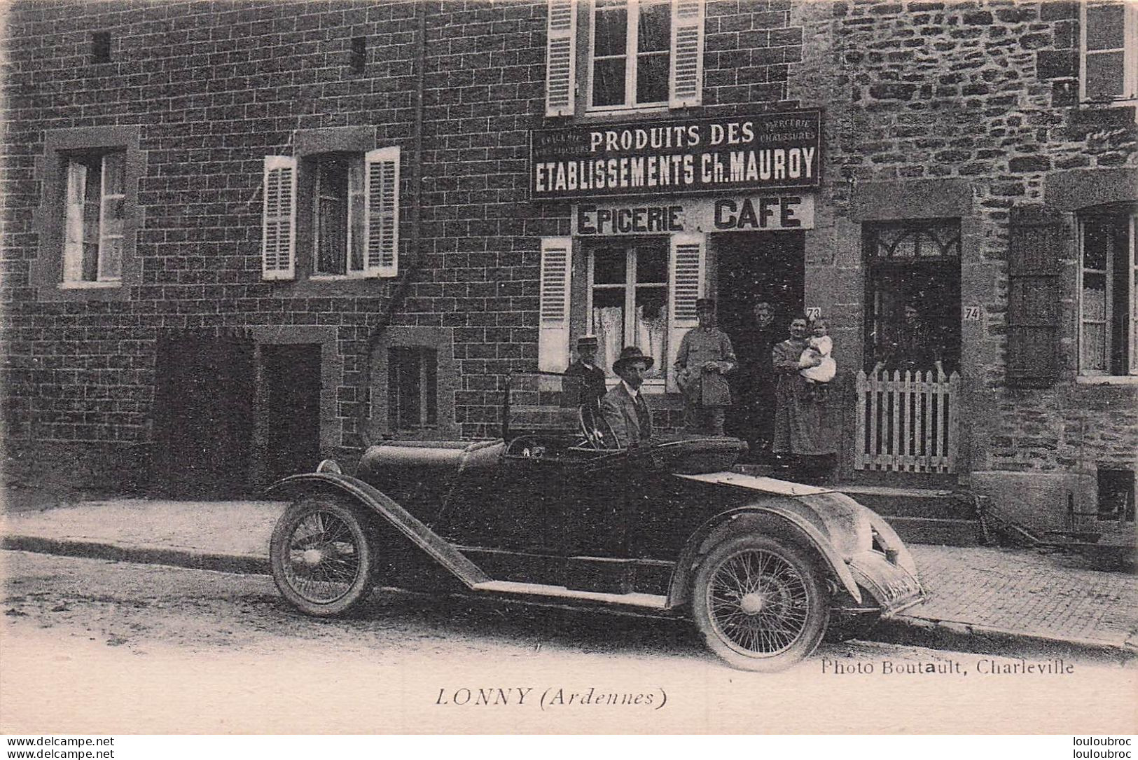 LONNY EPICERIE CAFE PRODUITS DES ETS CH. MAUROY AVEC VIEILLE AUTOMOBILE - Autres & Non Classés