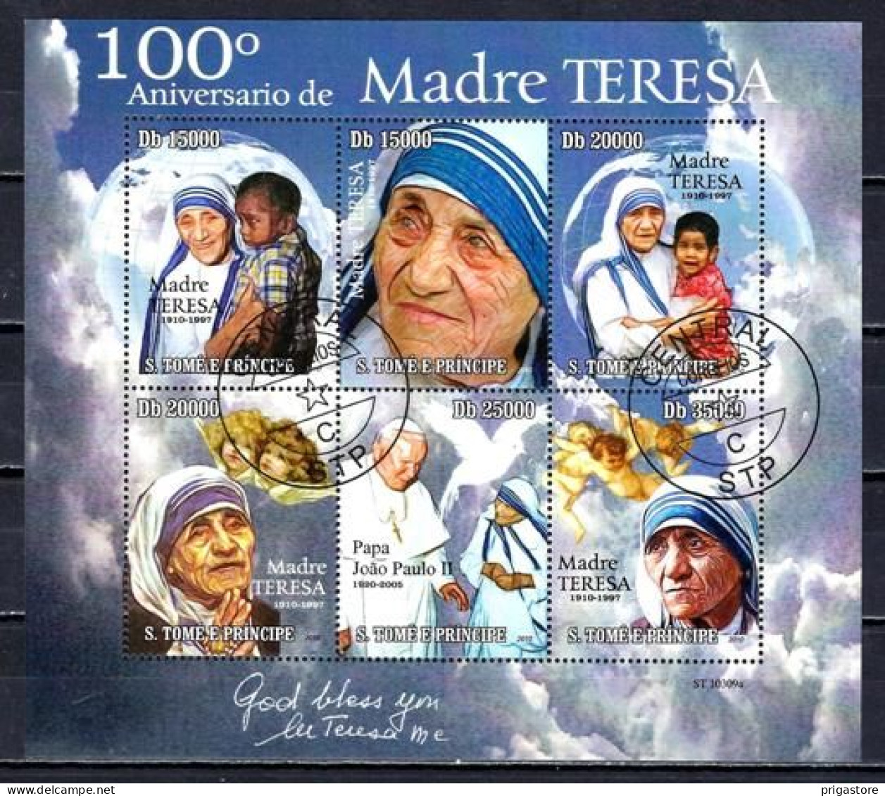 Célébrités Mère Teresa Saint Thomas Et Prince 2010 (18) Yvert N° 3578 à 3583 Oblitérés Used - Mother Teresa