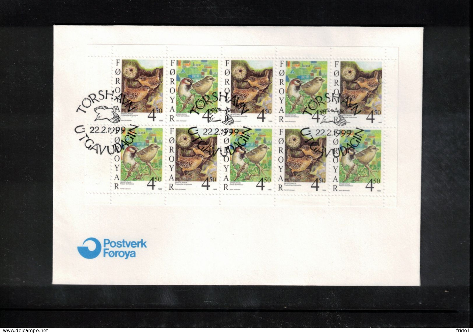 Faroe Islands 1999 Birds Booklet FDC - Färöer Inseln