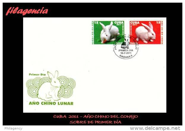 CUBA SPD-FDC. 2011-02 AÑO CHINO LUNAR. AÑO DEL CONEJO - FDC