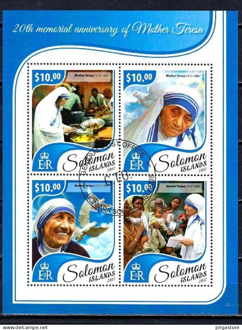 Célébrités Mère Teresa Salomon 2017 (19) Yvert N° 3949 à 3952 Oblitérés Used - Mother Teresa