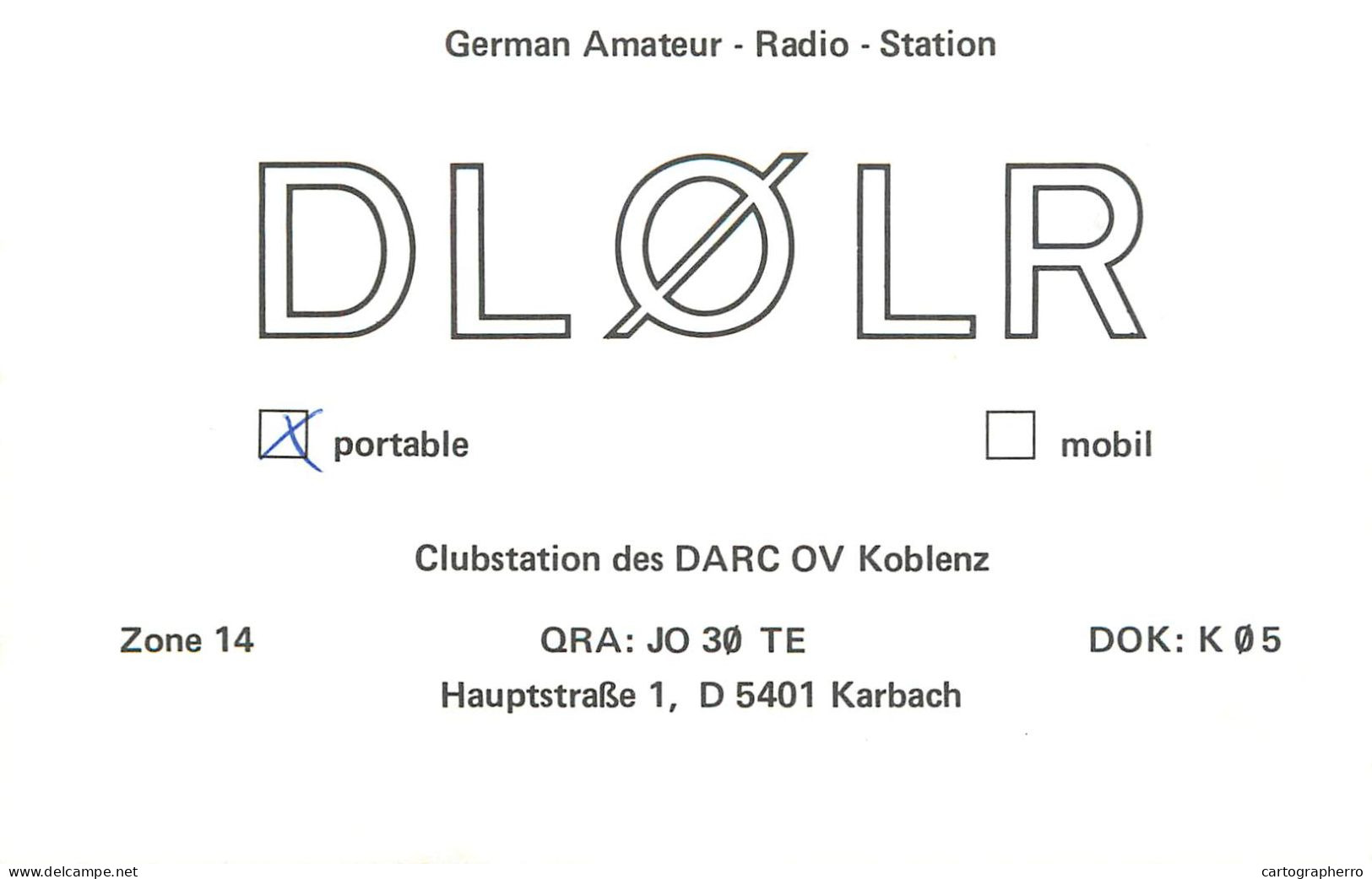 Germany Federal Republic Radio Amateur QSL Card Y03CD DL0LR - Radio Amatoriale