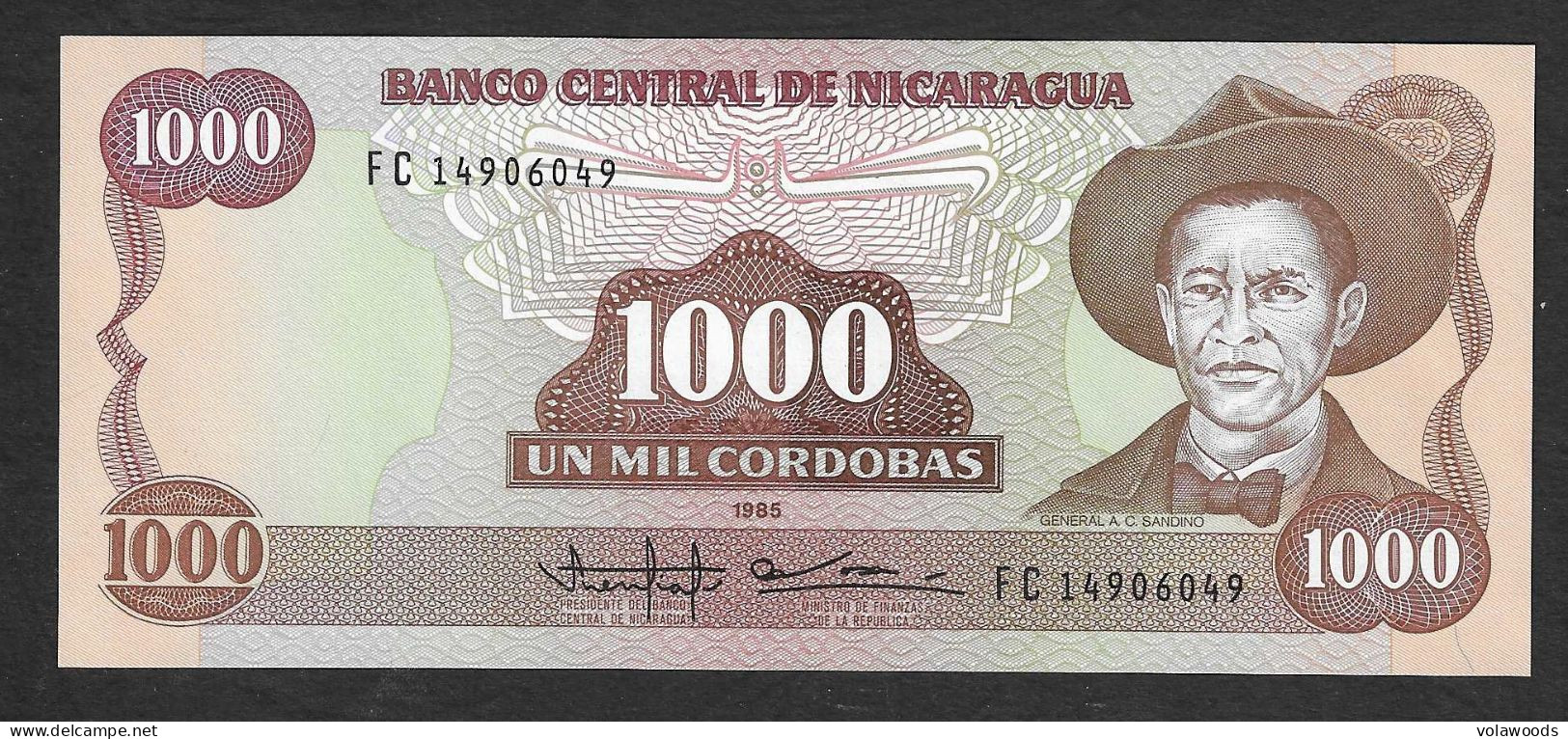 Nicaragua - Banconota Non Circolata FdS Da 1000 Cordoba P-156b - 1985 #19 - Nicaragua