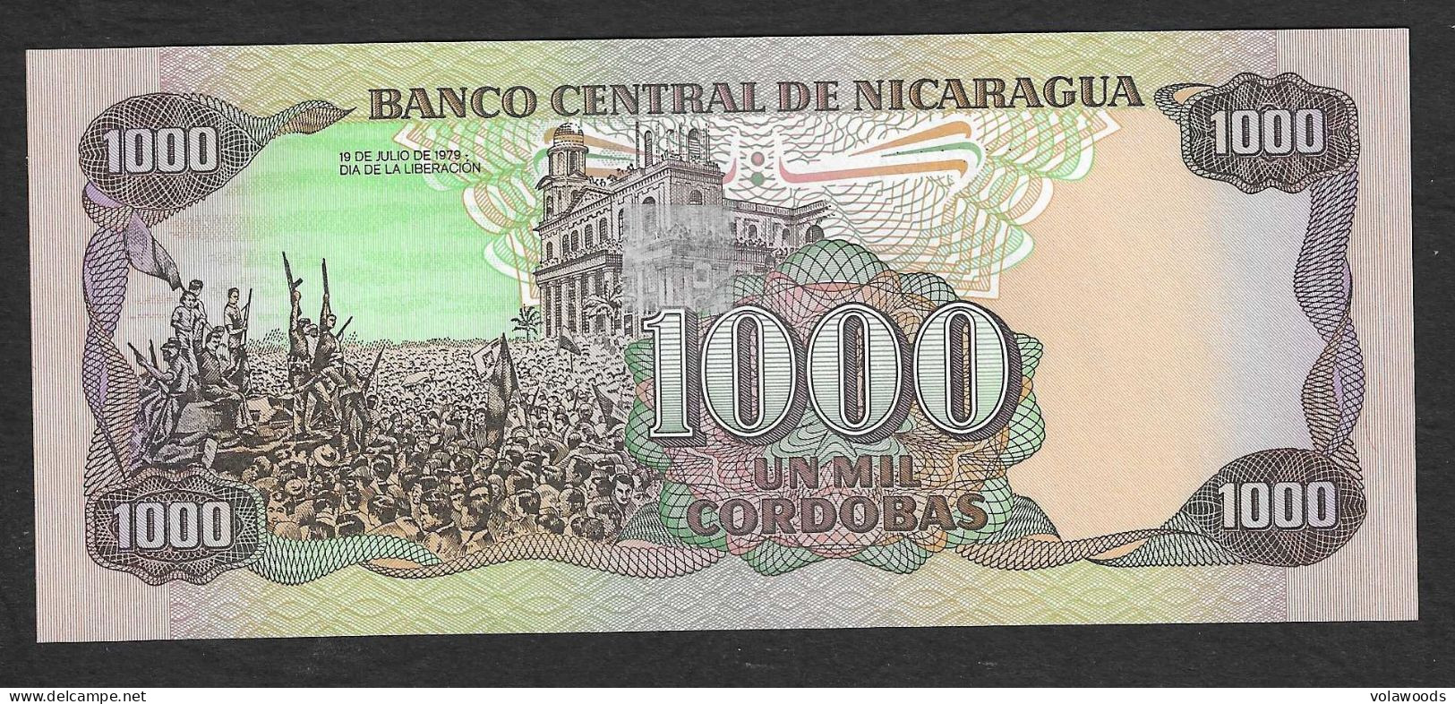 Nicaragua - Banconota Non Circolata FdS Da 1000 Cordoba P-156b - 1985 #19 - Nicaragua