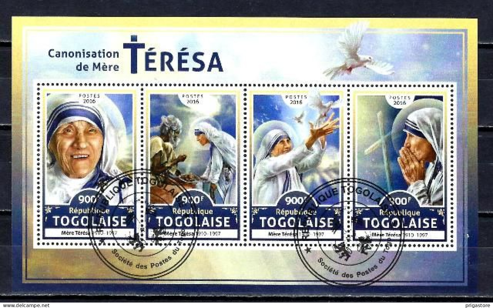 Célébrités Mère Teresa Togo 2016 (21) Yvert N° 5410 à 5413 Oblitérés Used - Mother Teresa