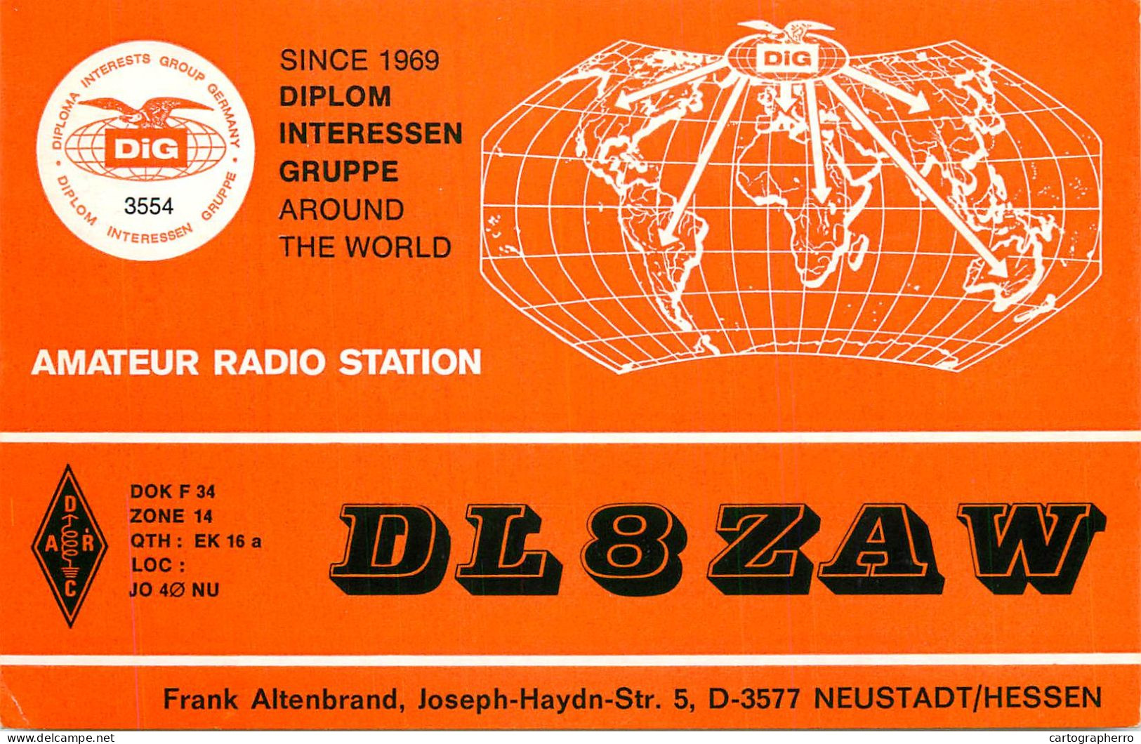 Germany Federal Republic Radio Amateur QSL Card Y03CD DL8ZAW - Radio Amatoriale