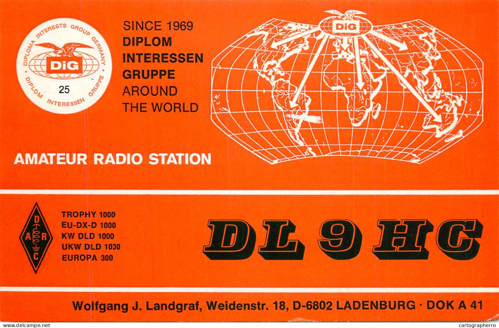 Germany Federal Republic Radio Amateur QSL Card Y03CD DL9HC - Radio Amateur